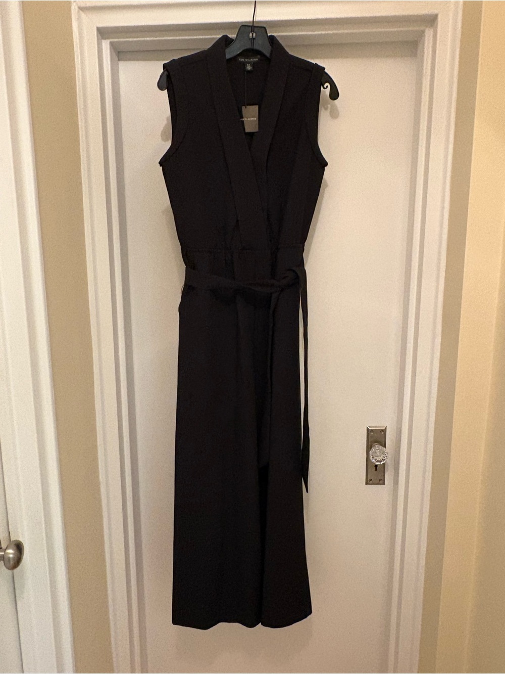 Saks Fifth Avenue Sleeveless Black Jumpsuit with Waist Tie
